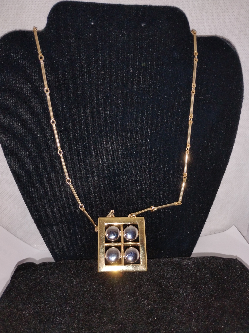 Gold-Tone Pendant Necklace with Four Cabochon Accents - Women Jewelry